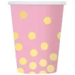 kubeczki papierowe zlote groszki rozowe 270 ml 6 szt