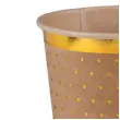 kubeczki papierowe zlote kropeczki i paski brazowe santex 270 ml 10 szt