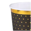 kubeczki papierowe zlote kropeczki i paski czarne santex 270 ml 10 szt