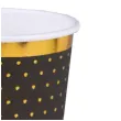 kubeczki papierowe zlote kropeczki i paski czarne santex 270 ml 10 szt
