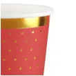 kubeczki papierowe zlote kropeczki i paski czerwone santex 270 ml 10 szt