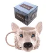 kubek glowa wilka 3d bezowy kemis 650 ml
