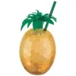 kubek plastikowy zloty ananas ze slomka amscan 828 ml