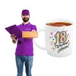 kubek z nadrukiem 18 urodziny bialy bgtech 330 ml