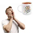 kubek z nadrukiem 18 urodziny bialy bgtech 330 ml