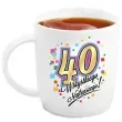 kubek z nadrukiem 40 urodziny bialy bgtech 330 ml