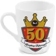 kubek z nadrukiem 50 te urodziny bialy bgtech 300 ml