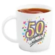 kubek z nadrukiem 50 urodziny bialy bgtech 330 ml