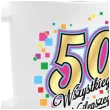kubek z nadrukiem 50 urodziny bialy bgtech 330 ml