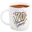 kubek z nadrukiem 70 urodziny bialy bgtech 330 ml