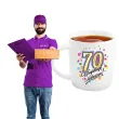 kubek z nadrukiem 70 urodziny bialy bgtech 330 ml