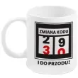 kubek z nadrukiem boss zmiana kodu 30 bialy bgtech 300 ml