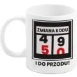 kubek z nadrukiem boss zmiana kodu 50 bialy bgtech 300 ml
