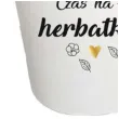 kubek z nadrukiem czas na herbate bialy z nadrukiem zestaw lyzeczka bgtech 340 ml