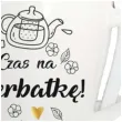 kubek z nadrukiem czas na herbate bialy z nadrukiem zestaw lyzeczka bgtech 340 ml
