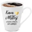 kubek z nadrukiem kawa i milosc bialy z nadrukiem bgtech 300 ml
