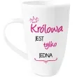 kubek z nadrukiem krolowa jest tylko jedna bialy bgtech 400ml