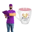 kubek z nadrukiem mama to serce rodziny serce bialy bgtech 470 ml