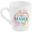 kubek z nadrukiem po prostu mama idealna bialy bgtech 300 ml
