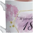 kubek z nadrukiem urodzinowy z dedykacja 18 bialy zdobiony bgtech 370 ml
