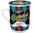 kubek z nadrukiem zaparzacz super dziadek ma teraz przerwe bgtech 330 ml