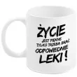 kubek z nadrukiem zycie jest piekne boss bialy bgtech 300 ml