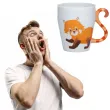 kubek z ogonkiem panda czerwona porcelowany puckator 340 ml