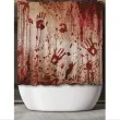 kurtyna lazienkowa zakrwawiona brazowy czerwony guirca 200 x 180cm