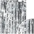 kurtyna na drzwi dekoracja na sylwestra wesele urodziny srebrny metaliczny 200 x 100 cm