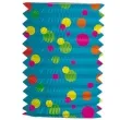lampion papierowy kropki kolorowe turkusowy folat 16 cm