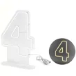 lampka dekoracyjna cyfra 4 neon led bialy partydeco 50 cm