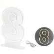 lampka dekoracyjna cyfra 8 neon led bialy partydeco 50 cm