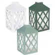 latarnia papierowa botanical zielono biala unique 23 x 12 5 cm 3 szt