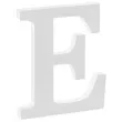 litera drewniana e biala partydeco