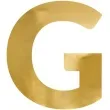 litera lustrzana g zloty partydeco 54x61 cm