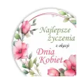 magnes najlepsze zyczenia kwiaty prezent na dzien kobiet bialy 9 cm