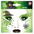 make up party naklejki na twarz czarownica wielokolorowy widmann