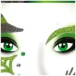 make up party naklejki na twarz czarownica wielokolorowy widmann