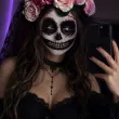 makijaz do stroju na halloween dia dde los muertos tatuaze zmywalne sztuczne zeby czaszka make up