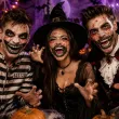 makijaz do stroju na halloween dia dde los muertos tatuaze zmywalne sztuczne zeby czaszka make up