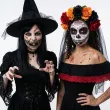 makijaz do stroju na halloween dia dde los muertos tatuaze zmywalne sztuczne zeby demon make up