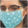 maseczka bawelniana dots adult na gumce blekitna