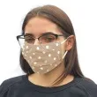 maseczka bawelniana dots adult na gumce brazowa jasna