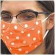 maseczka bawelniana dots adult na gumce pomaranczowa