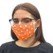 maseczka bawelniana dots adult na gumce pomaranczowa