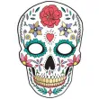 maska dia de los muertos biala papierowa partydeco