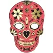 maska dia de los muertos czerwona papierowa partydeco