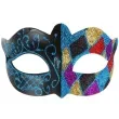 maska karnawalowa arlekin turkusowa
