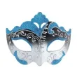 maska karnawalowa blekitno srebrna orientalna