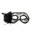 maska karnawalowa czarna koronkowa z roza